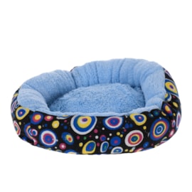 Cama Pet Para Cães e Gatos 40cm Redonda Estampada  AZUL - Meu Pet