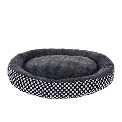 Cama Pet Para Cães e Gatos 40cm Redonda Estampada  PRETO - Meu Pet