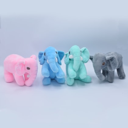 Kit Com 4 Bichinhos de Pelúcia 18cm   ELEFANTE - Meu Pet